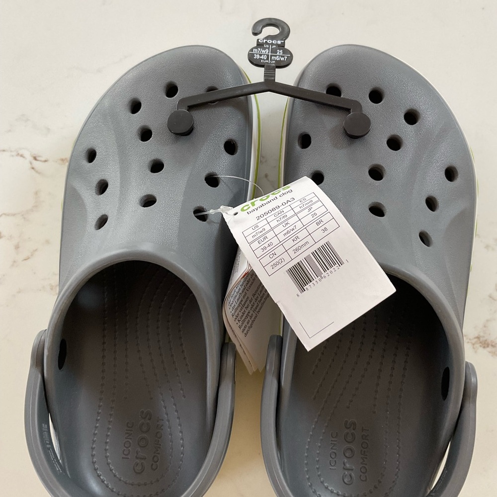CROCS Gray and White Clogs